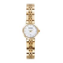 Relógio Mondaine Feminino Dourado Clássico com Ponteiros de Cristais