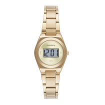 Relogio Mondaine Feminino dourado digital pequeno redondo a prova de agua 32870LPMVDE1