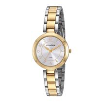 Relogio Mondaine Feminino Dourado e prata pequeno a prova dagua 32106LPMVBE2