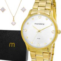 Relógio Mondaine Feminino Dourado Original Luxo Prova Dágua