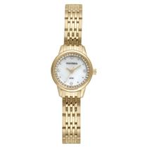 Relogio Mondaine Feminino Dourado pequeno mini cravejado com pedrinhas strass luxo moderno de aço 32751LPMVDE1 original