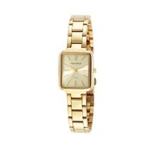 Relogio Mondaine Feminino dourado pequeno quadrado classico de aço 32377LPMVDE1