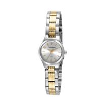 Relógio Mondaine Feminino dourado prata pequeno bicolor com numeros 32369LPMVBE2