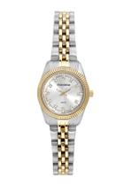 Relogio Mondaine Feminino dourado prata pequeno bicolor cravejado com pedrinhas sofisticado a prova dagua 32730LPMVBE2
