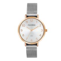 Relógio Mondaine Feminino Malha Aço Prata Rosé 32846LPMVGE2