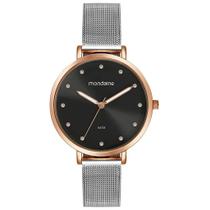 Relógio Mondaine Feminino Malha Aço Prata Rosé 32847LPMVGE2
