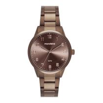 Relogio Mondaine Feminino Marrom Chocolate a prova de agua com numeros 32942LPMVME1