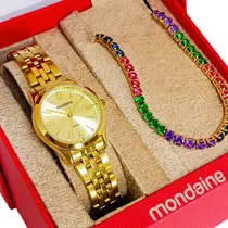 Relógio Mondaine Feminino Original Dourado Numérico E Strass À Prova D'Água com NF Pulseira 720D Relógio Mondaine Feminino Original Dourado Numérico E Strass À Prova D'Água com NF Pulseira 720D