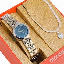 Relógio Mondaine Feminino Original Prata Fundo Preto À Prova D'Água com NF 391P