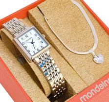 Relógio Mondaine Feminino Original Prata Quadrado À Prova D'Água com NF 378p