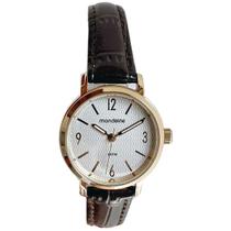 Relógio Mondaine Feminino Pequeno Pulseira Couro Marrom Social