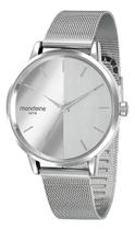 Relógio Mondaine Feminino Prata 32117l0mvne2 Correia Prateado Bisel Prateado Fundo Prateado