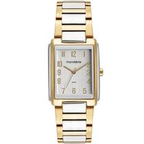 Relógio mondaine feminino prata e dourado retangular 32520lpmvbe3 Relógio mondaine feminino prata e dourado retangular 32520lpmvbe3