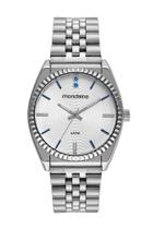 Relogio Mondaine Feminino prata grande strass azul a prova dagua 32580L0MVNE2
