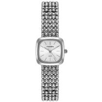 Relogio Mondaine Feminino prata prateado quadrado pequeno minimalista classico social 32989L0MVNM2