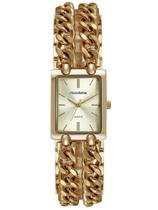 Relógio Mondaine Feminino Quadrado Corrente Dourado 32593LPMVDM1
