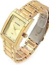 Relógio Mondaine Feminino Quadrado Cristais Dourado 32103LPMVDE1