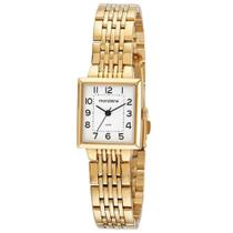 Relógio MONDAINE feminino quadrado dourado 32378LPMVDE1