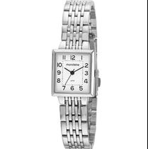 Relógio Mondaine Feminino Quadrado Prata 32378L0MVNE2 Relógio Mondaine Feminino Quadrado Prata 32378L0MVNE2