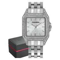 Relógio Mondaine Feminino Quadrado Retangular Cristais Prata 32825L0MVNE2 Relógio Mondaine Feminino Quadrado Retangular Cristais Prata 32825L0MVNE2
