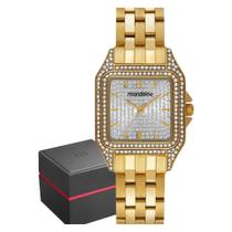Relógio Mondaine Feminino Quadrado Retangular Cristais Prata 32825LPMVDE1 Relógio Mondaine Feminino Quadrado Retangular Cristais Prata 32825LPMVDE1