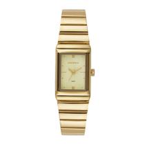 Relogio Mondaine Feminino quadrado retangular dourado pequeno classico minimalista social de aço 99851LPMVDE1