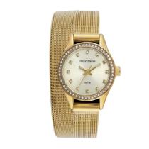 Relogio Mondaine Feminino Ref: 32827lpmvde1 Mesh Dourado 2 Voltas