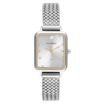 Relógio MONDAINE feminino retangulo prata 32744L0MVNE2