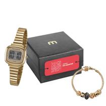 Relógio MONDAINE KIT digital dourado feminino 53717LPMVDE1K1