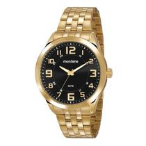 Relógio Mondaine Masculino 99421GPMVDE2 Dourado Fundo Preto