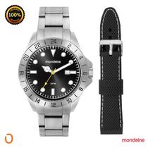 Relógio Mondaine Masculino 99647G0MVNE1 AÇO KIT 2 PULSEIRAS