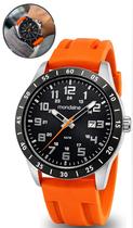 Relógio Mondaine Masculino Analógico De Pulso Pulseira De Silicone Laranja Brilha No Escuro Calendário A Prova D água 50 Metros Original Relógio Mondaine Masculino Analógico De Pulso Pulseira De Silicone Laranja Brilha No Escuro Calendário A Prova D água 50 Metros Original