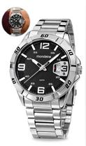 Relógio Mondaine Masculino Analógico Prata Calendário 5 ATM Original