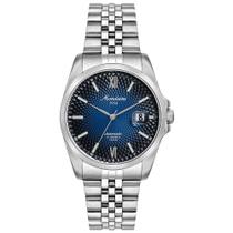 Relogio Mondaine masculino automático prata mostrador azul a prova de agua 100m 32993G0MVNA4