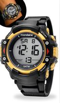 Relógio Mondaine Masculino Digital De Pulso Esportivo Preto Com Visor Noturno Cronômetro A prova DÁgua Em 50 Metros Original