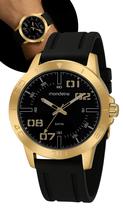 Relógio Mondaine Masculino Dourado Original Prova Dágua Preto Com Dourado