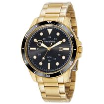 Relógio MONDAINE masculino dourado preto aço 99612GPMVDA1