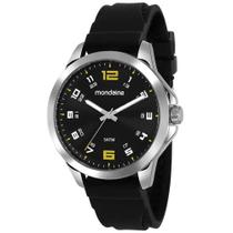 Relógio MONDAINE masculino prata silicone preto 99349G0MVNI3
