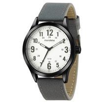 Relógio MONDAINE masculino preto cinza couro 99626GPMVPJ1