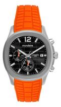 Relógio Mondaine Masculino Quadrado Cronógrafo 32943g0mvni3 - Laranja - Prateado - Preto Relógio Mondaine Masculino Quadrado Cronógrafo 32943g0mvni3 - Laranja - Prateado - Preto