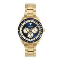 Relogio Mondaine Masculino Ref: 32854gpmvda1 Multifunção Aço Dourado