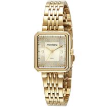 Relógio MONDAINE retangular dourado feminino 32358LPMVDE1
