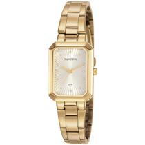 Relógio MONDAINE retangular dourado feminino 53766LPMVDE3