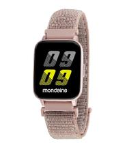 Relógio mondaine smartwatch full touch nylon rosa