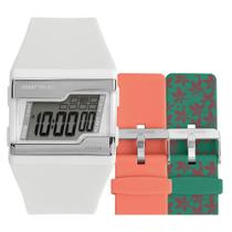 Relogio Mormaii Digital feminino quadrado kit troca pulseiras (3 pulseiras) academia sport cronometro alarme luz FZN/T8V