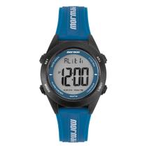 Relogio Mormaii Digital Infantil azul preto pulseira de borracha a prova dagua esportivo MO20900/8A