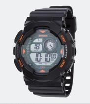 Relógio Mormaii Digital Masculino - Wave - Preto com Detalhes em Laranja