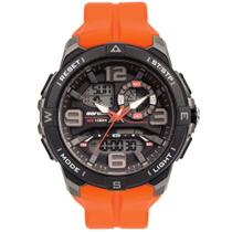 Relógio MORMAII masculino anadigi laranja MO18766A/8L