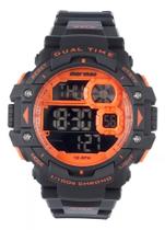 Relógio Mormaii Masculino Digital Preto Laranja MO13609AA/8L Relógio Mormaii Masculino Digital Preto Laranja MO13609AA/8L