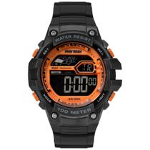 Relógio MORMAII masculino digital preto laranja MO3480AC/8L